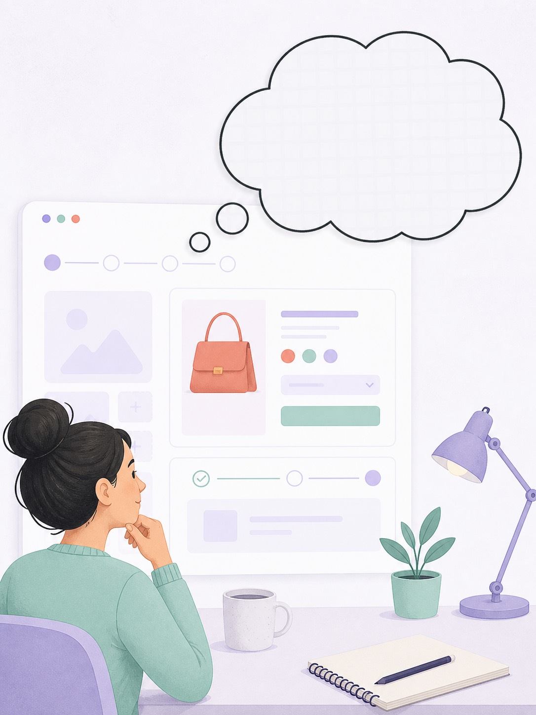 AI thought bubble overlay