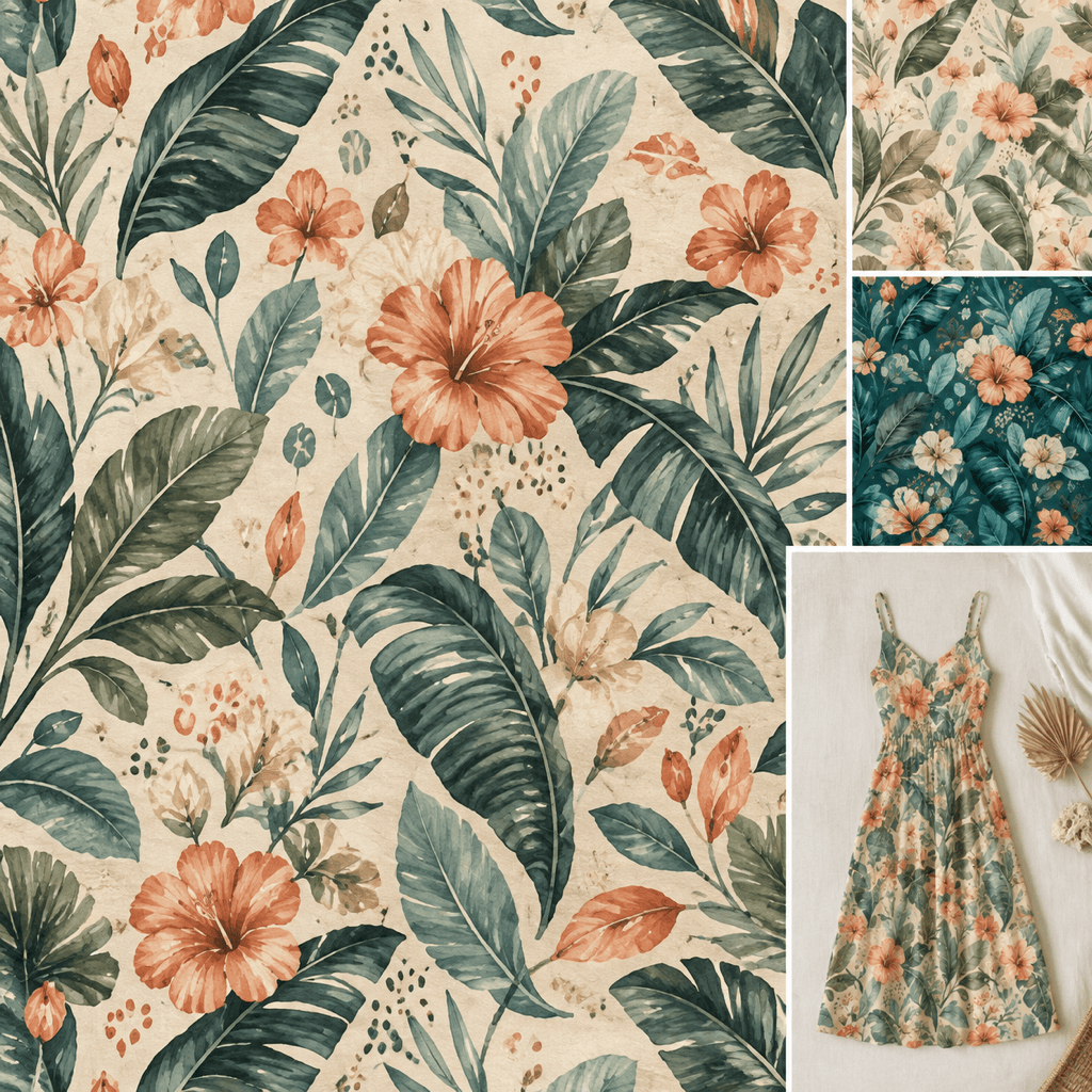 Botanical AI textile design