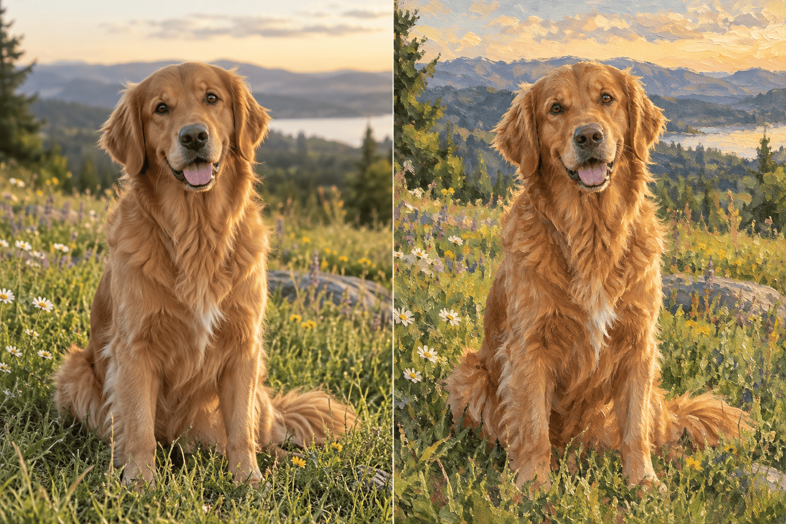 Pet photo to oil painting