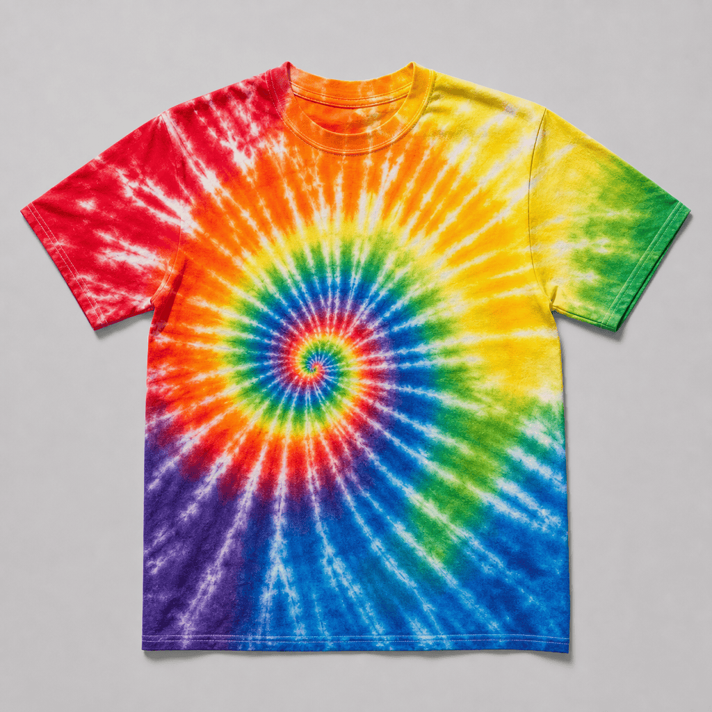 AI rainbow spiral tie-dye