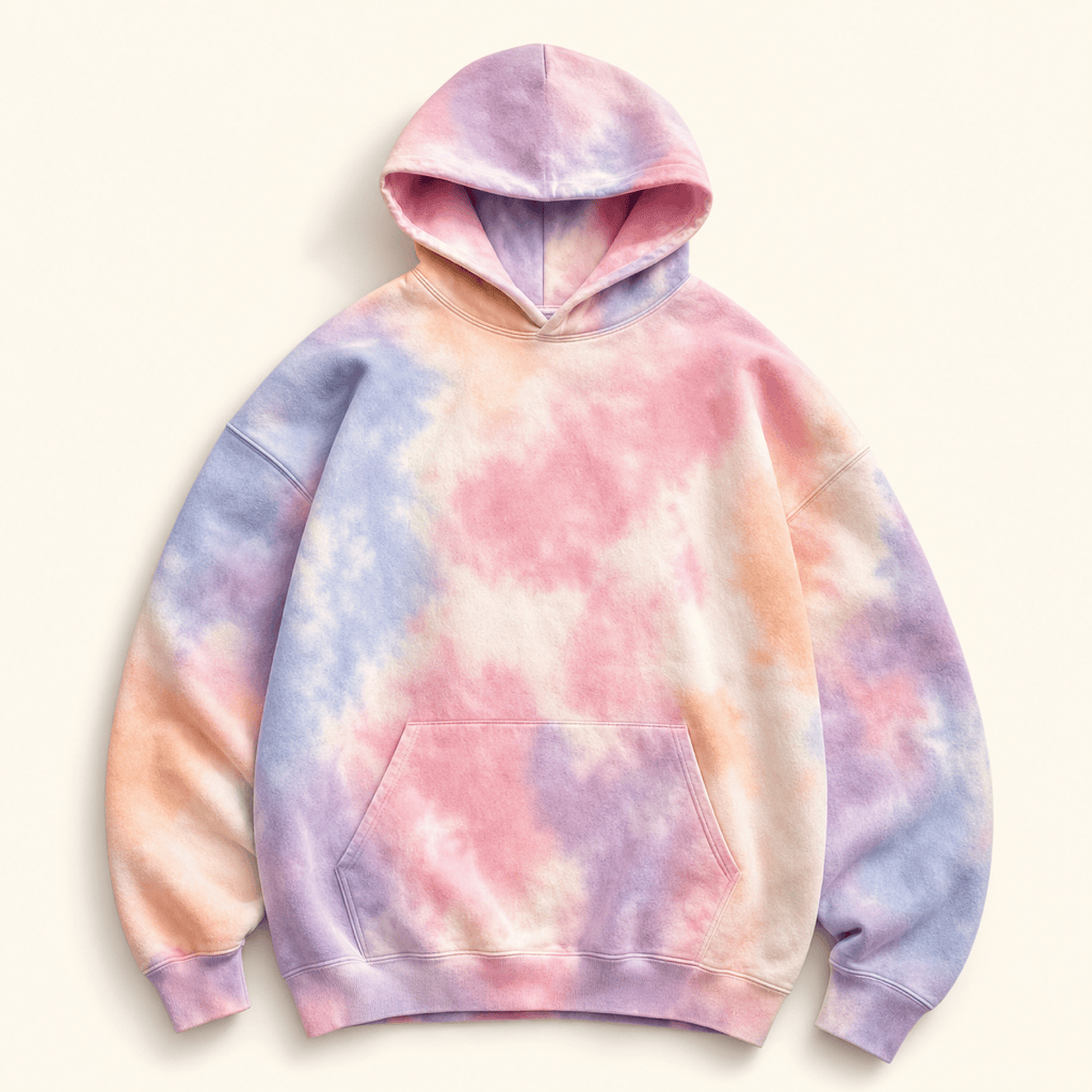 Pastel crumple tie-dye hoodie