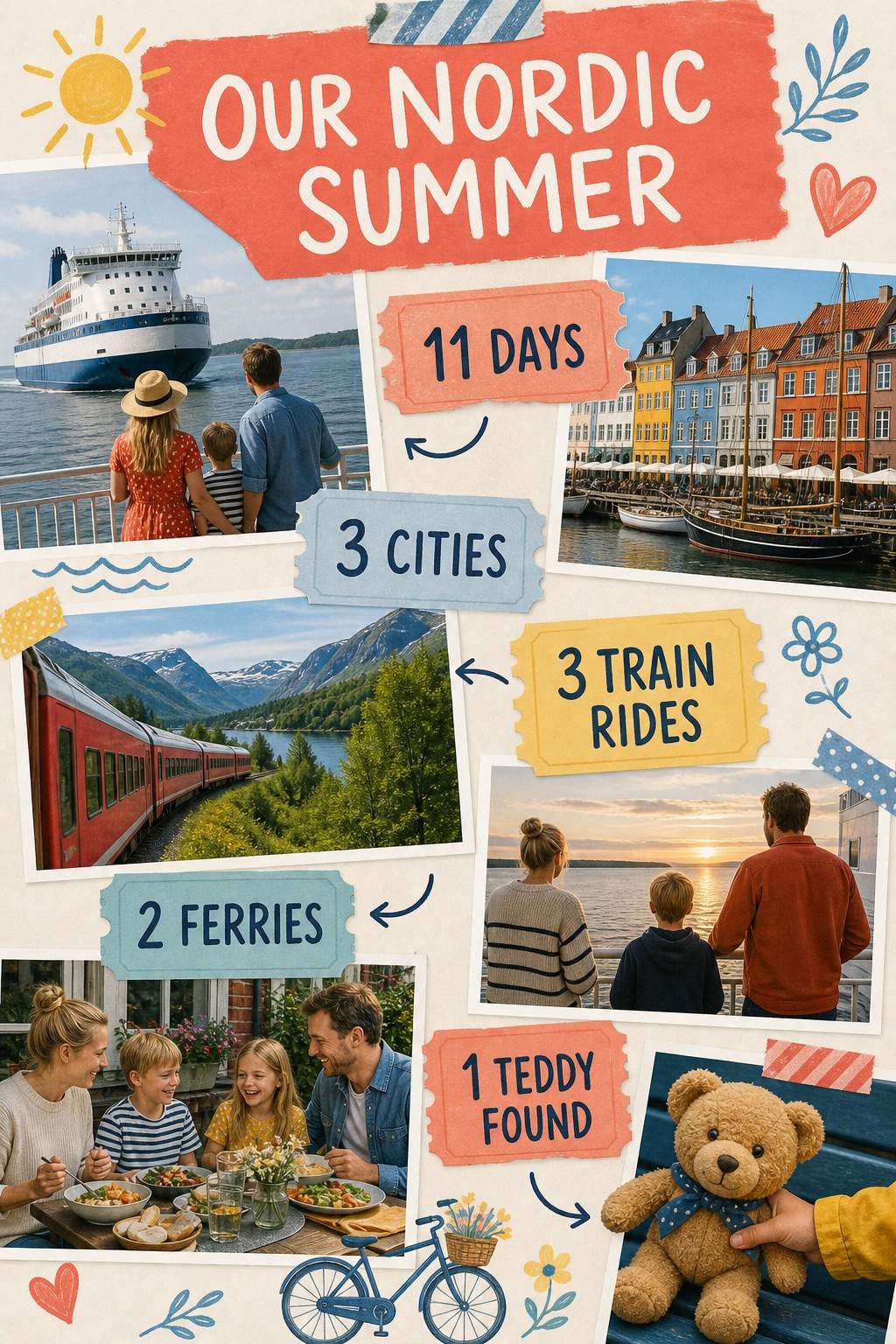 Family travel recap collage