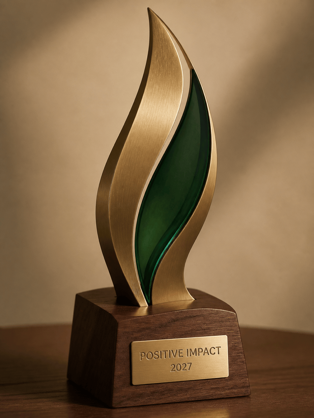 AI sustainable corporate trophy
