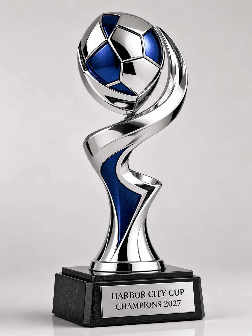 AI football championship trophy