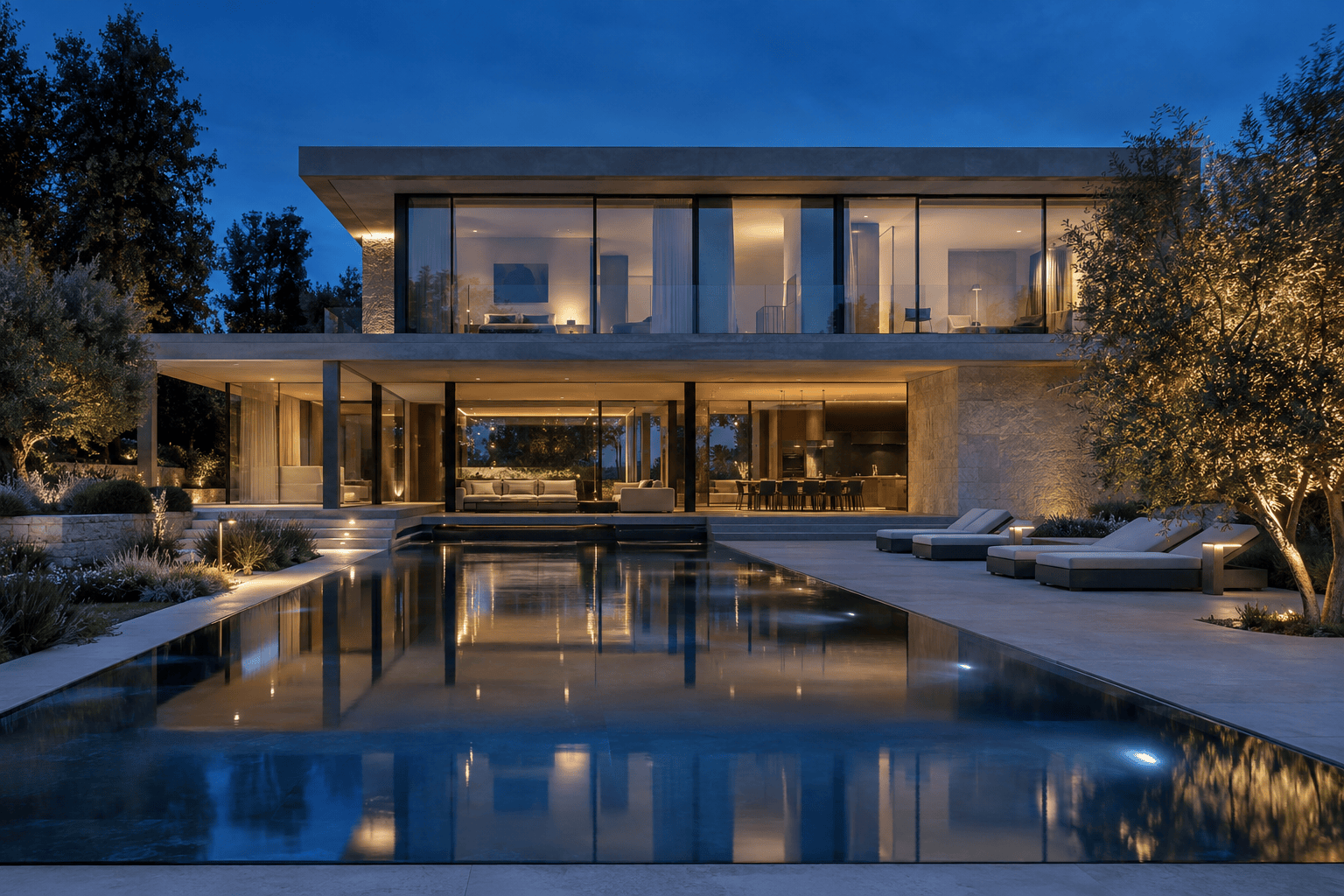 AI twilight modern home