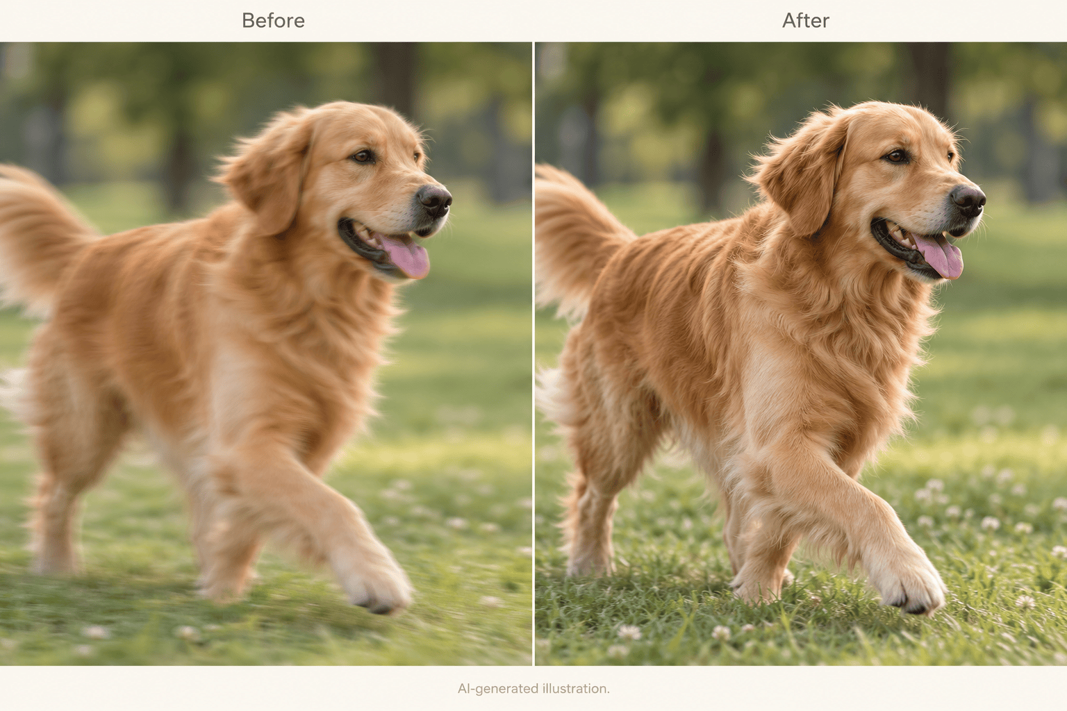 AI motion blur reduction illustration