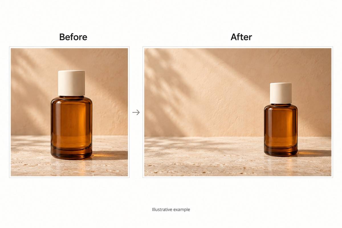 Uncropped product photo with copy space