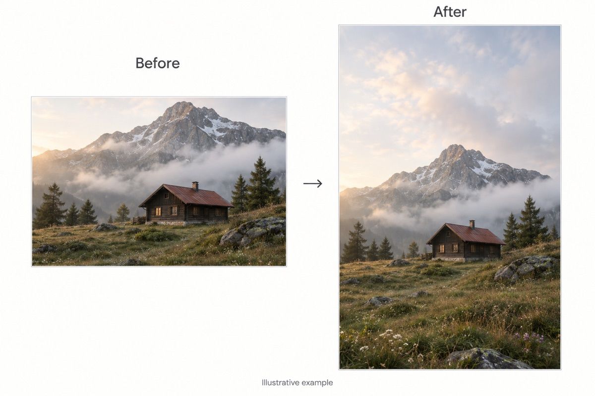 Photo expanded into vertical wallpaper