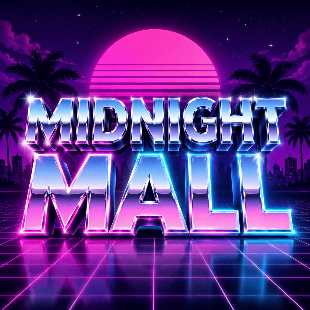 AI vaporwave chrome text