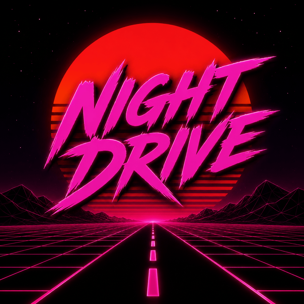 Synthwave banner text
