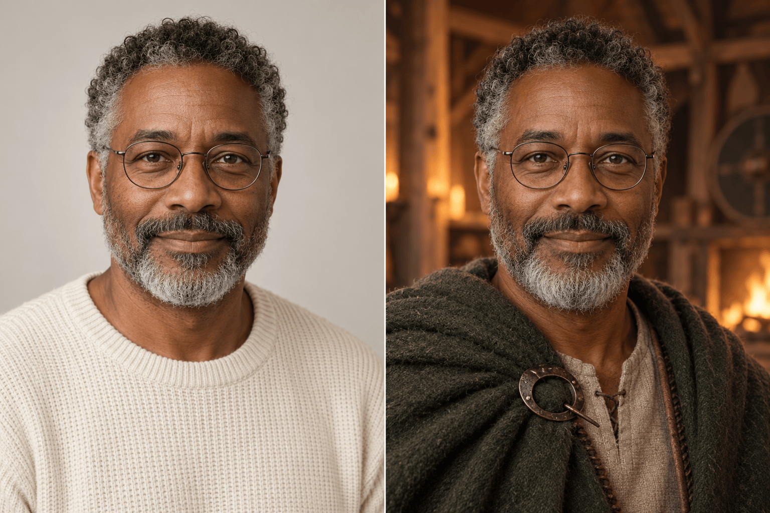 Viking beard filter before and after
