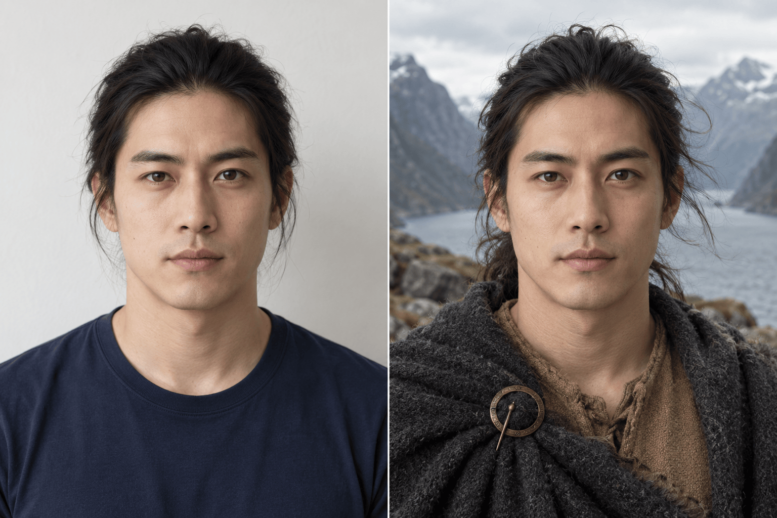Viking avatar photo before and after