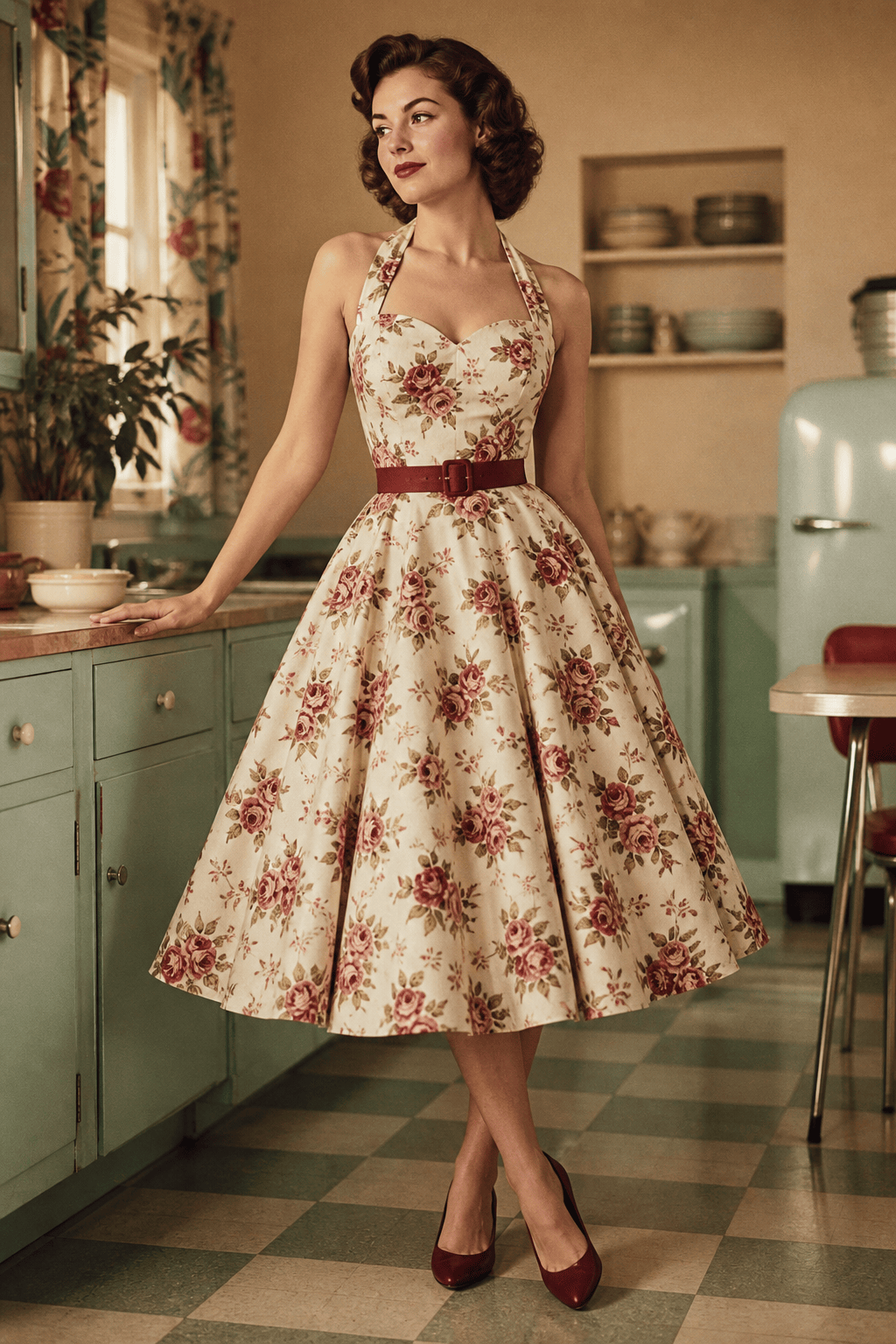 1950s AI vintage fashion design