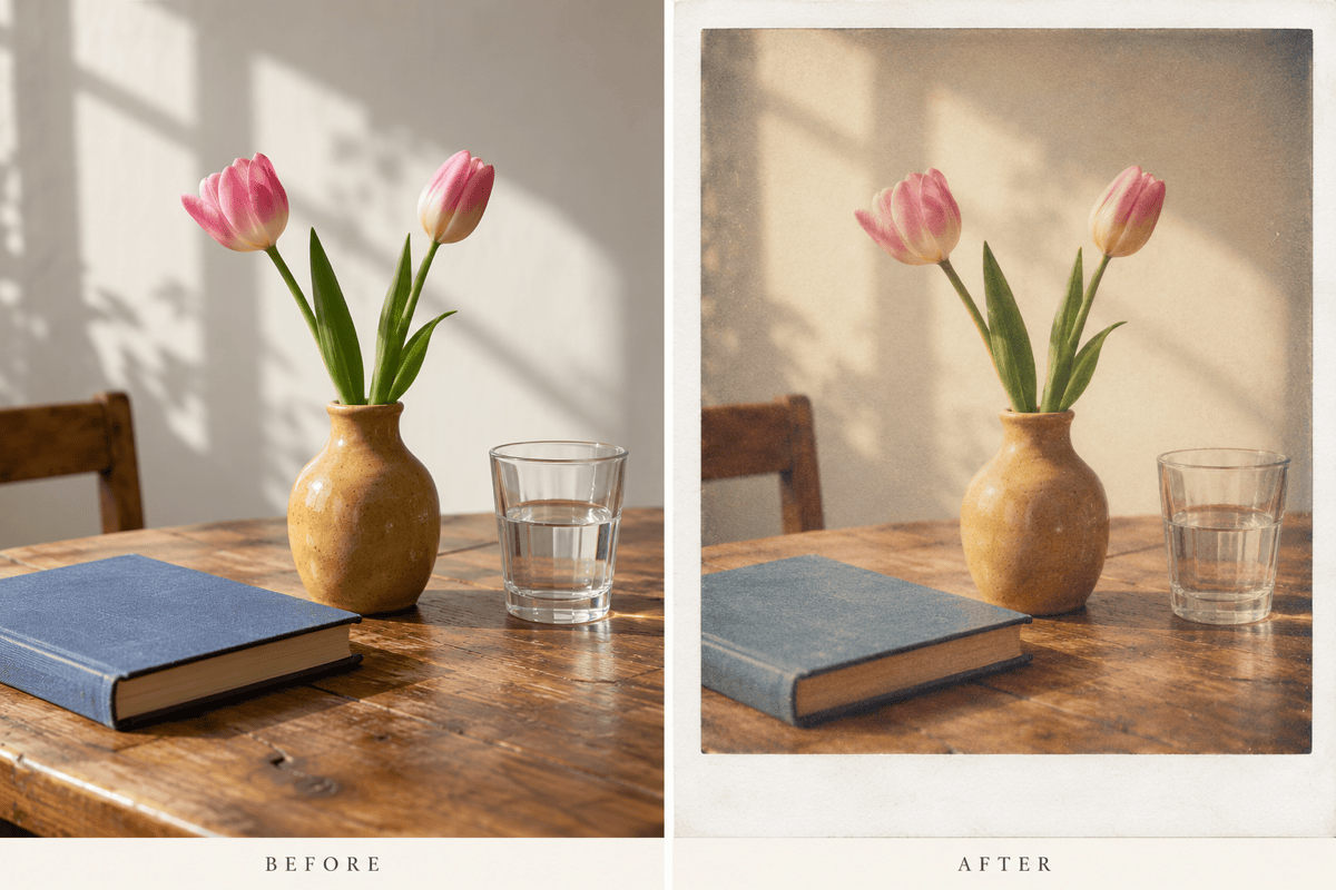 Instant film still life comparison