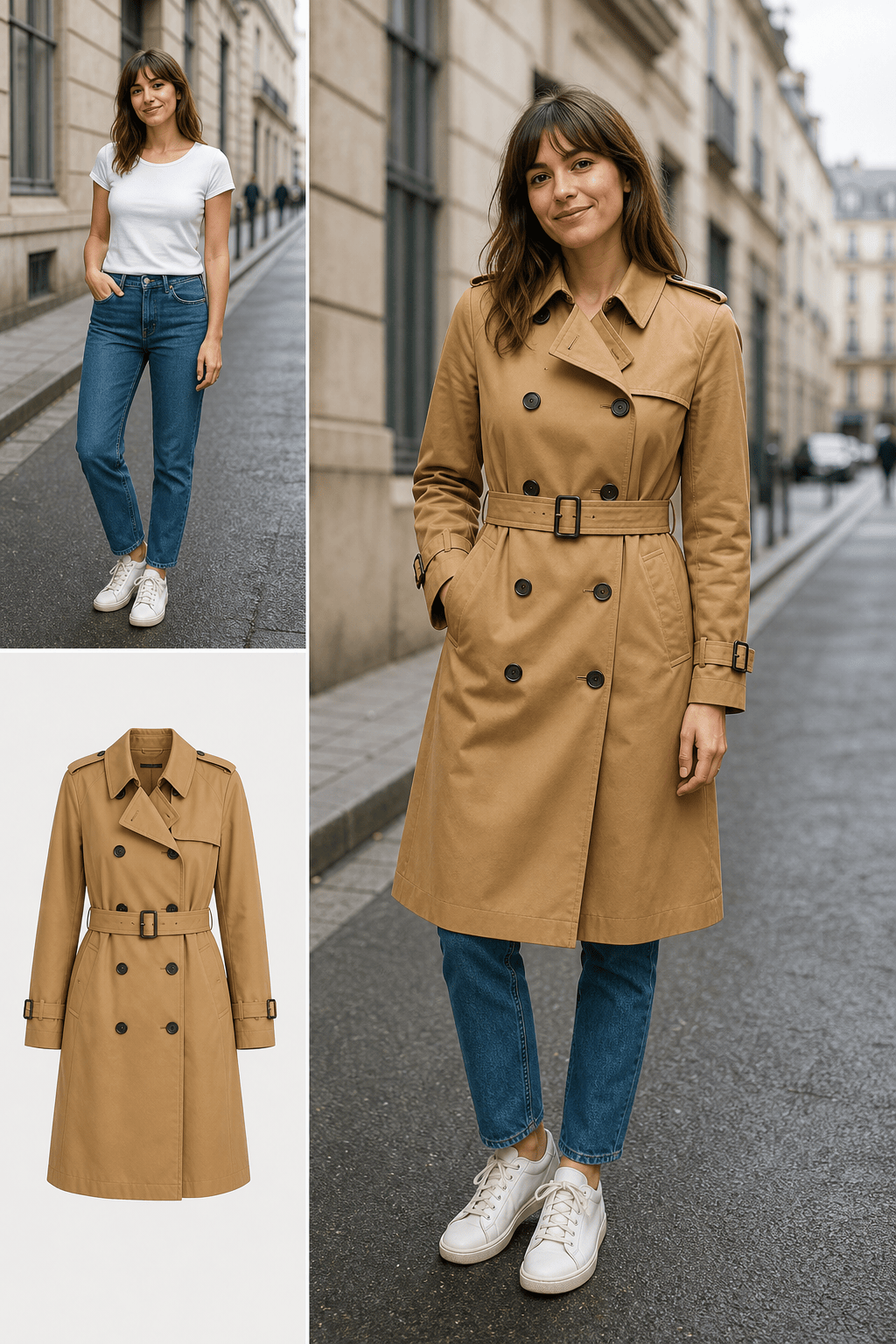 Virtual trench coat try on