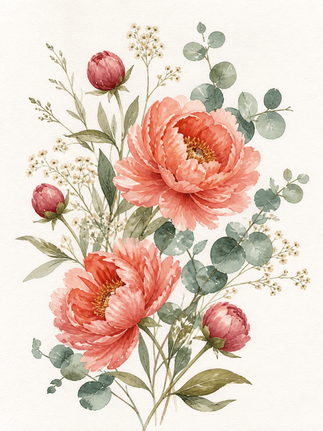 AI watercolor botanical art