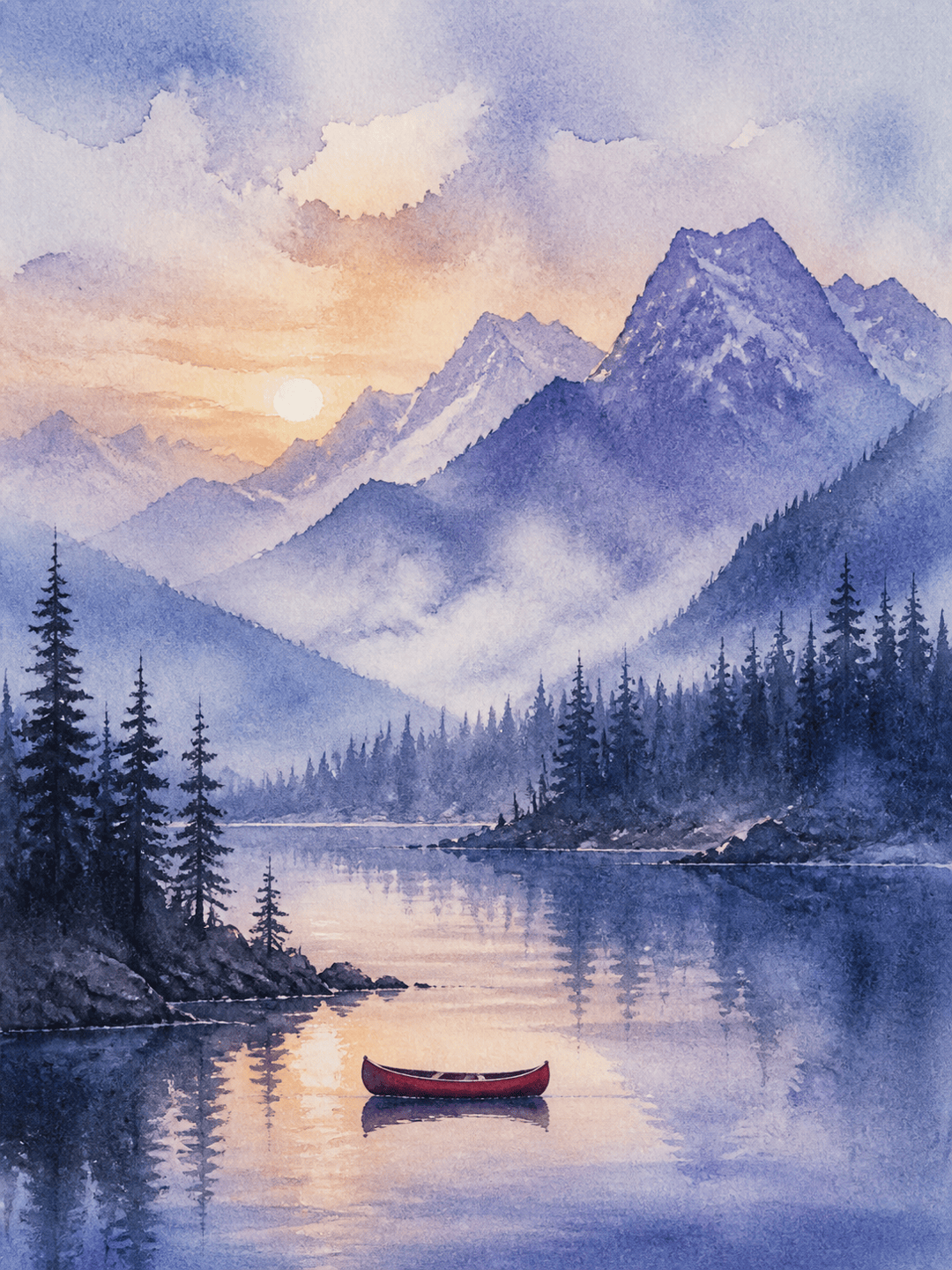 Watercolor landscape generator example