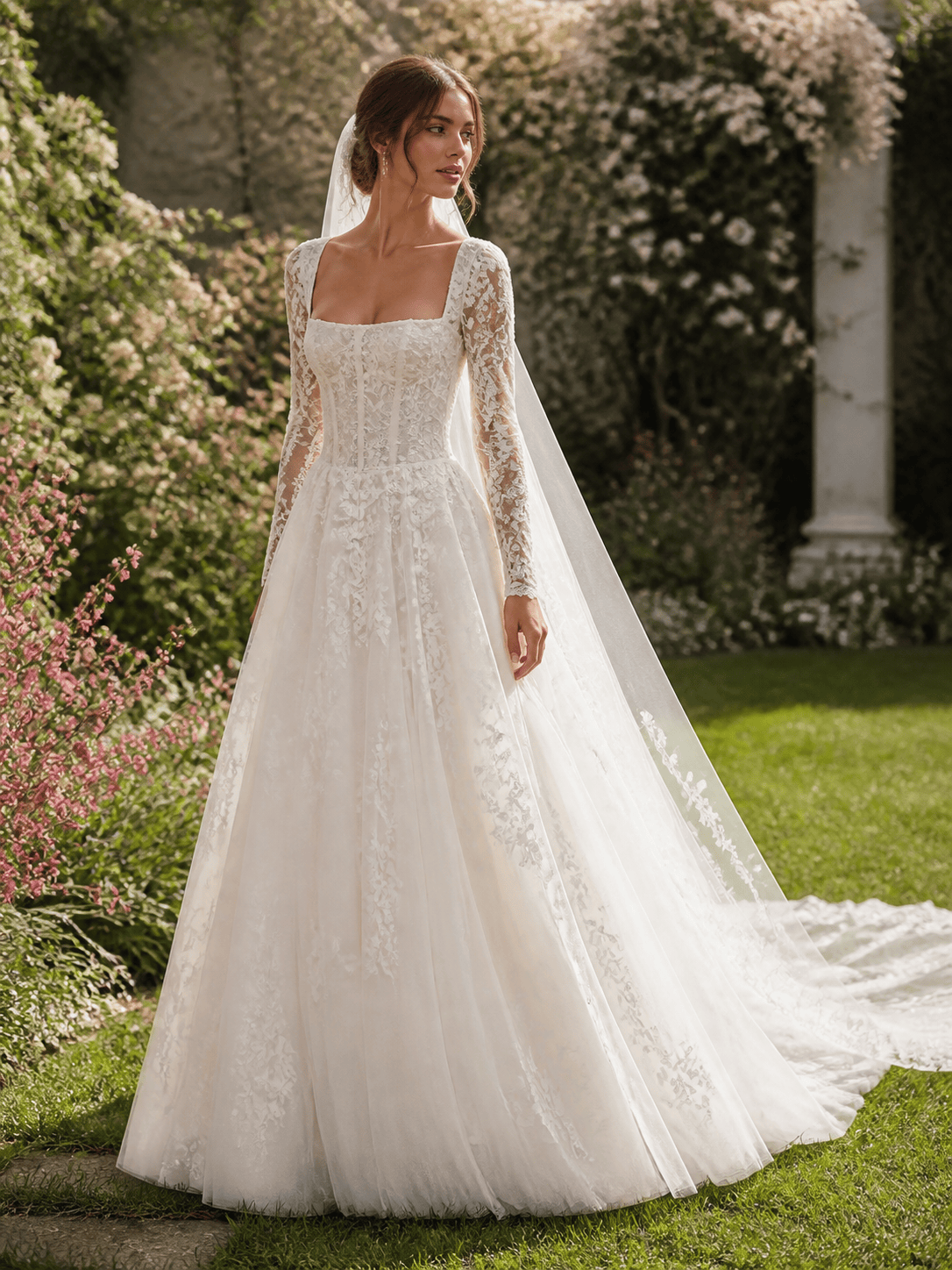 AI lace wedding dress concept