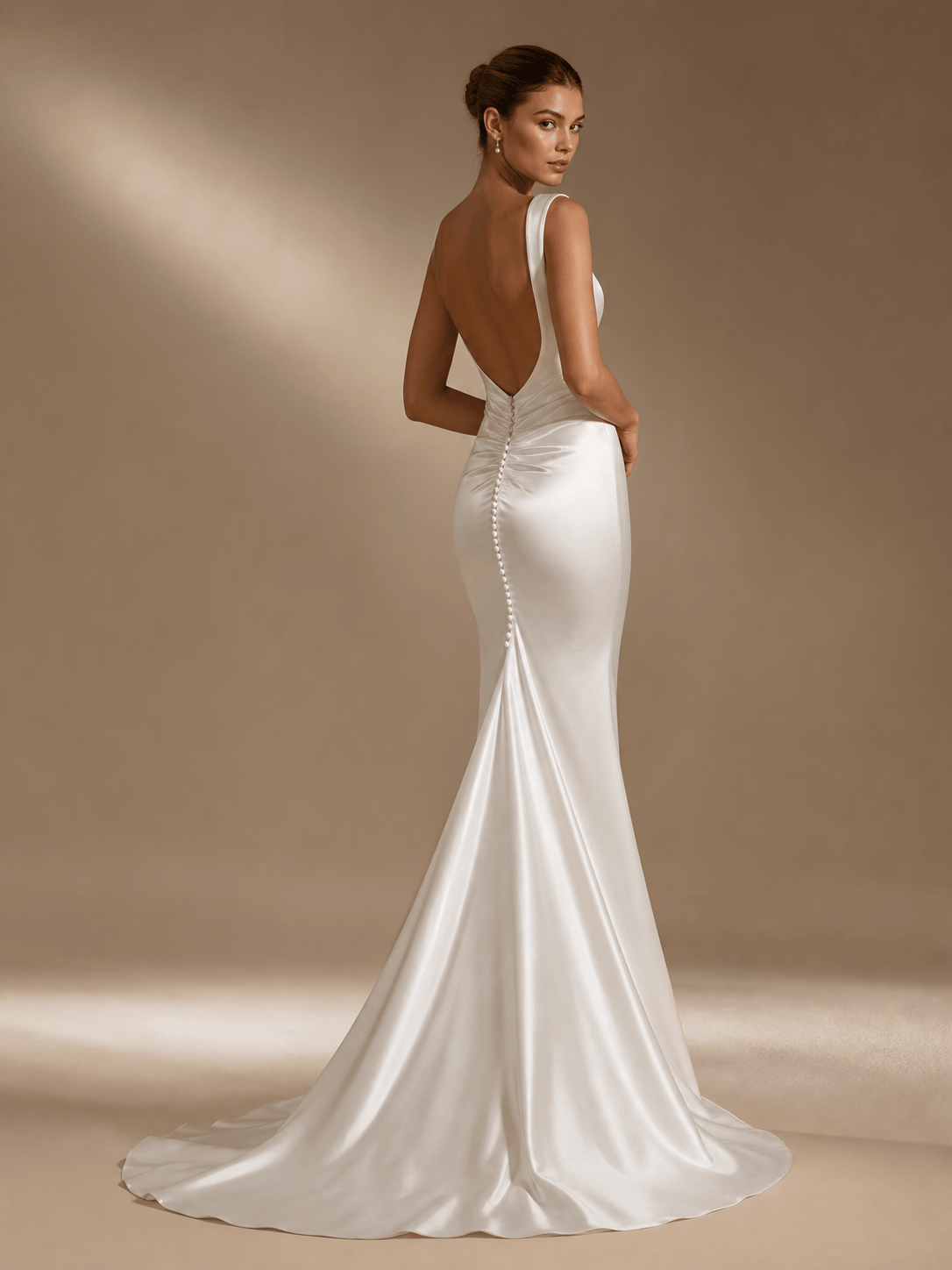 AI satin bridal gown design