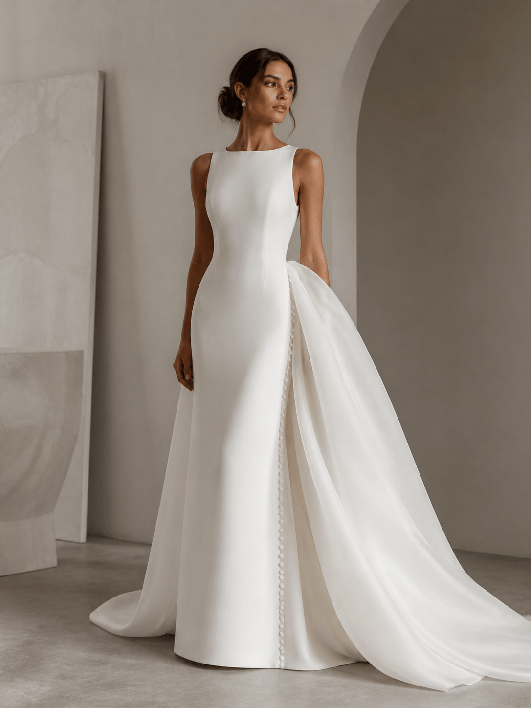 AI modern wedding dress mockup