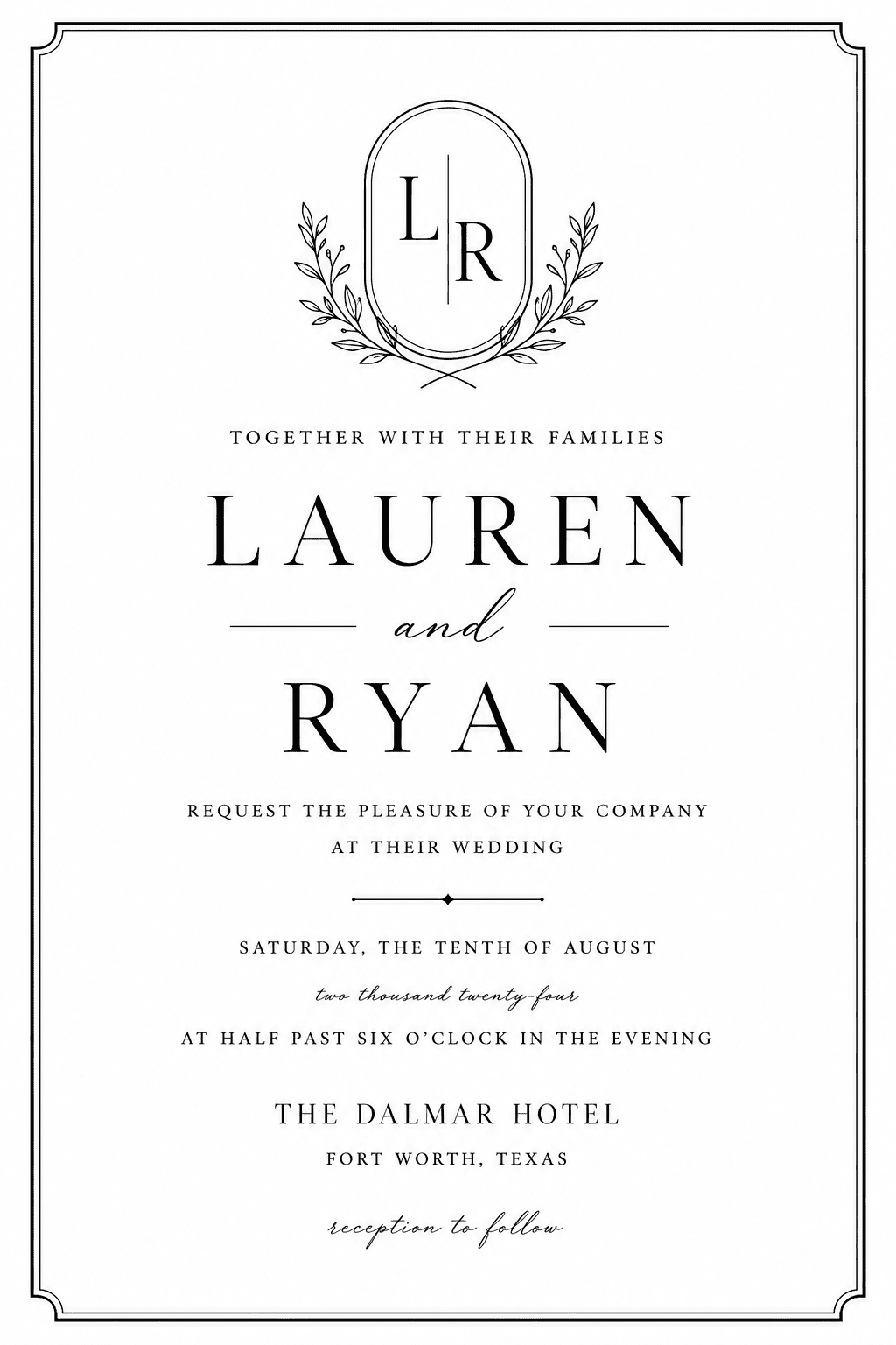 minimal wedding invite design