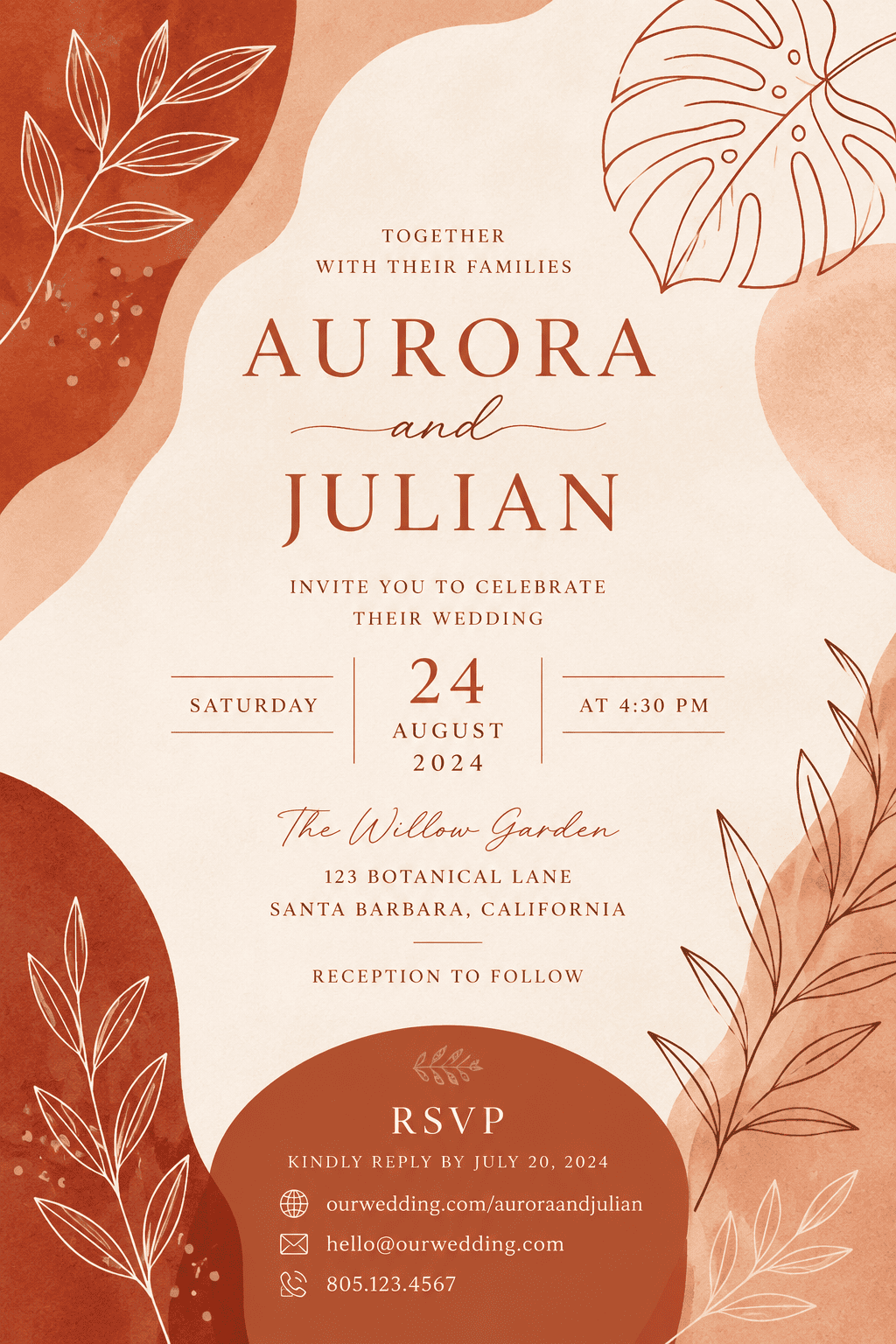 boho wedding invite example