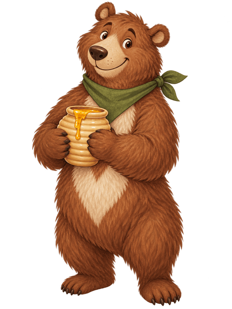 Original honey bear transparent illustration