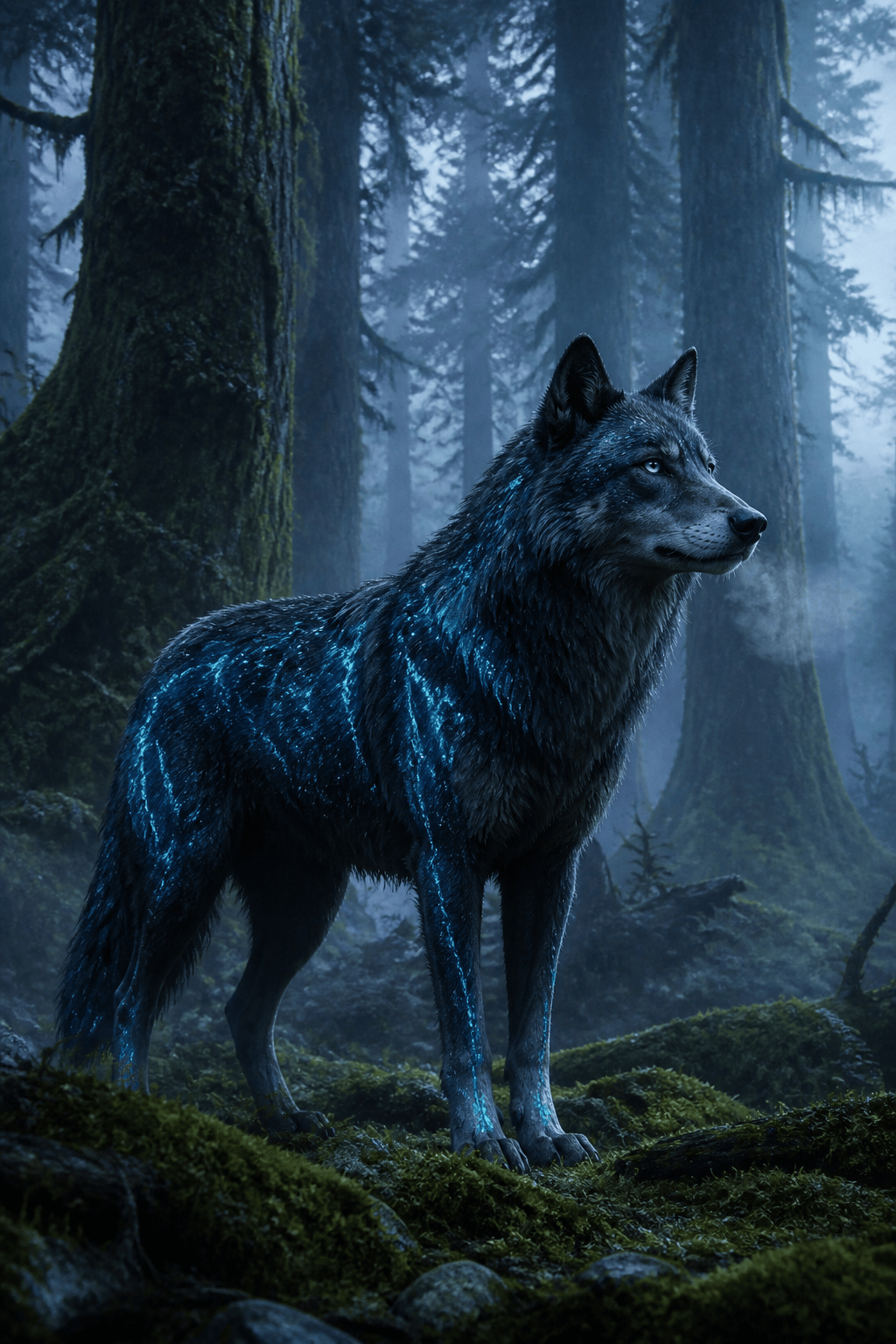 Original glowing spirit wolf