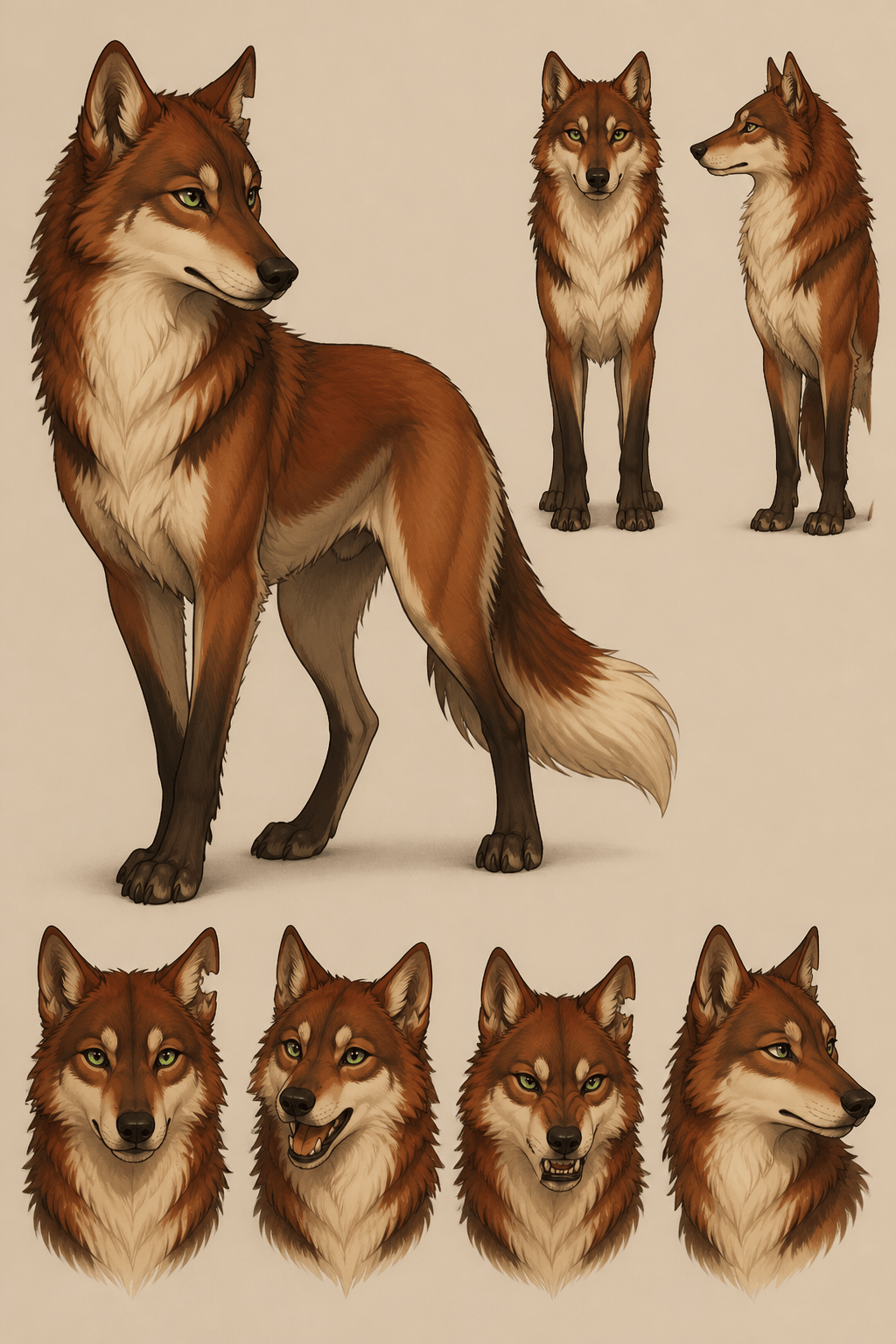 Original wolf OC reference sheet