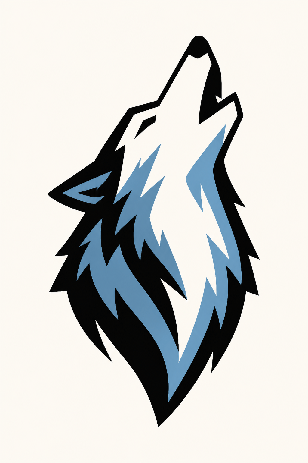 Geometric howling wolf emblem