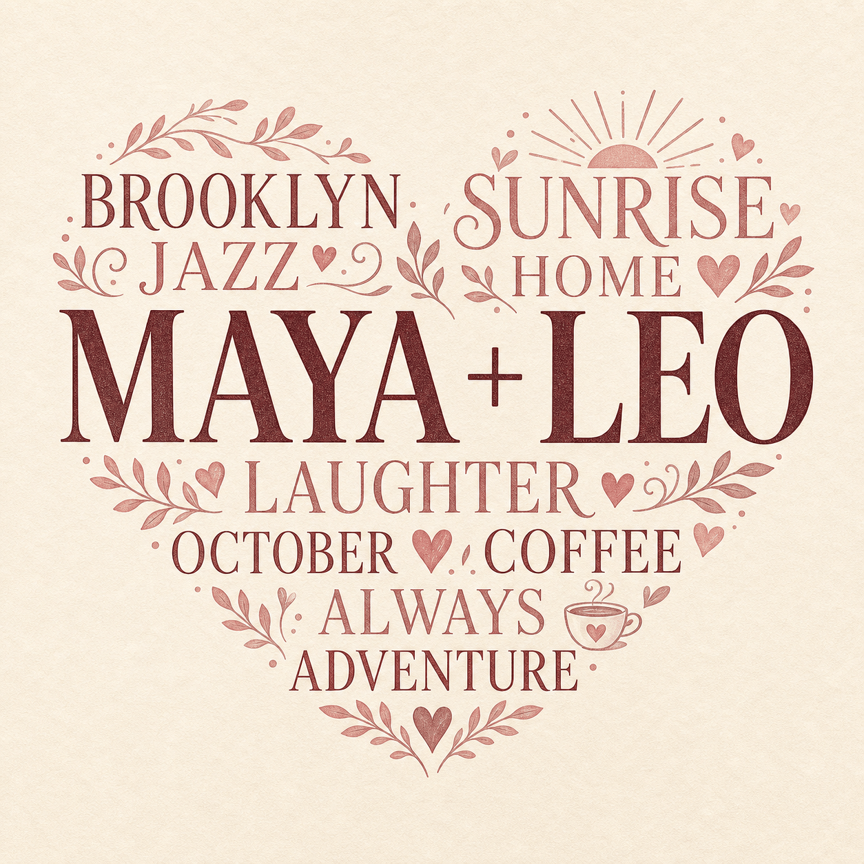 Heart shaped word art