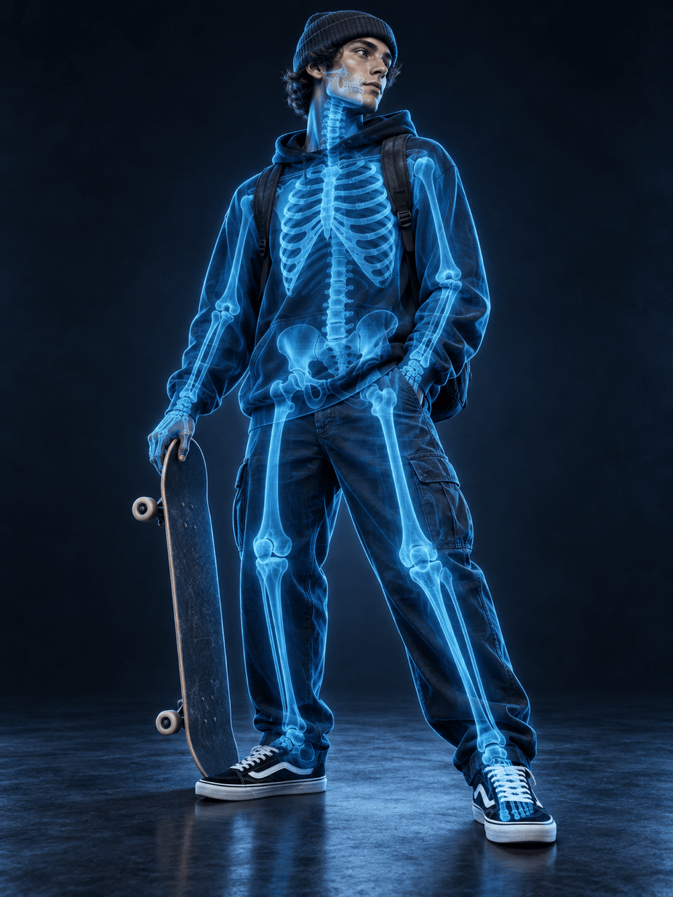 AI X-ray photo portrait effect