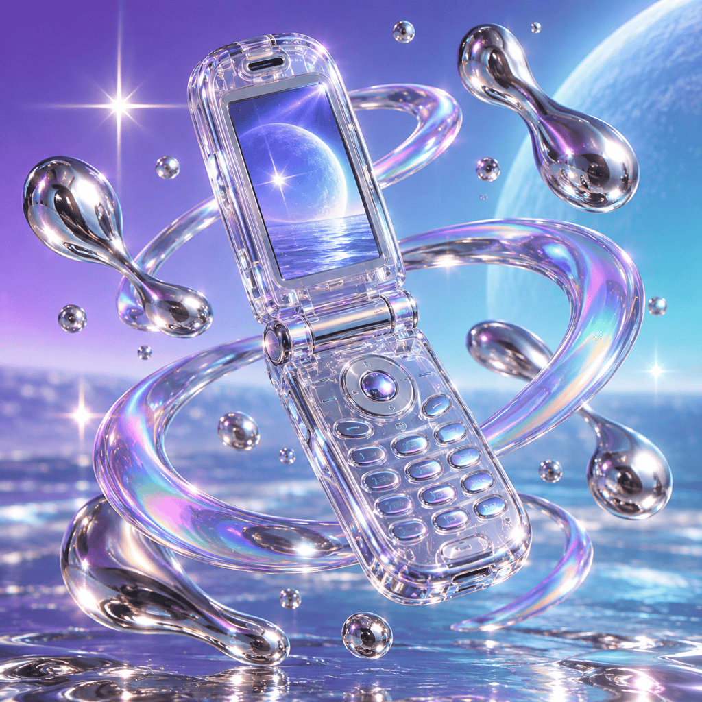 AI Y2K chrome album art