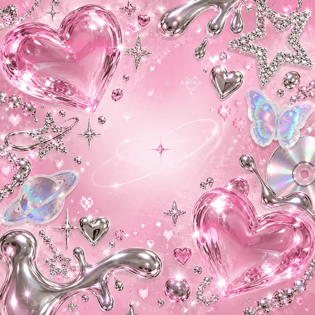 Y2K aesthetic pink wallpaper