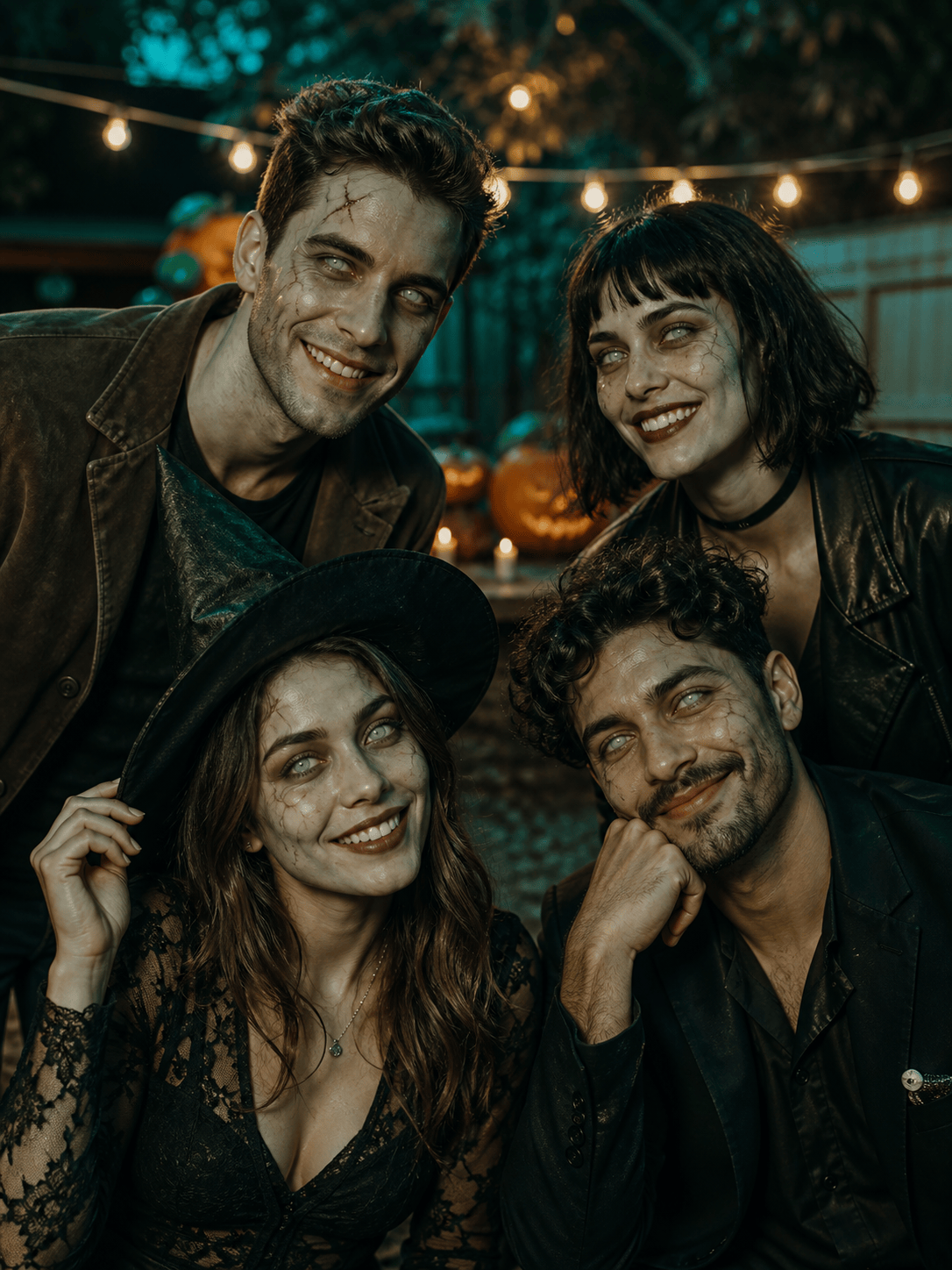 Halloween zombie group photo