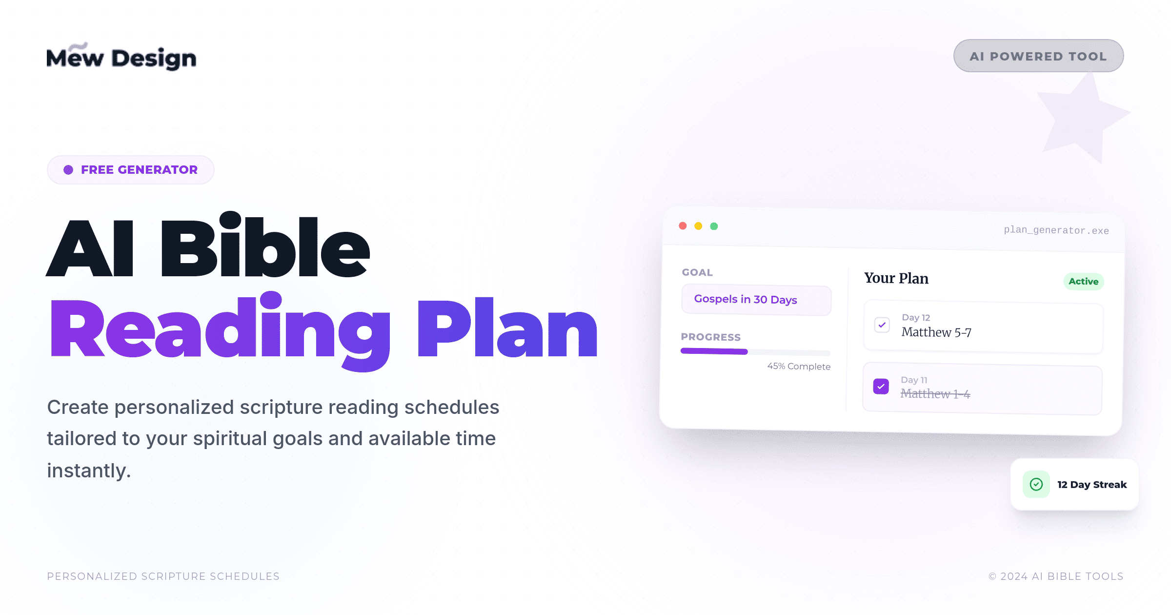 AI Bible Reading Plan Generator
