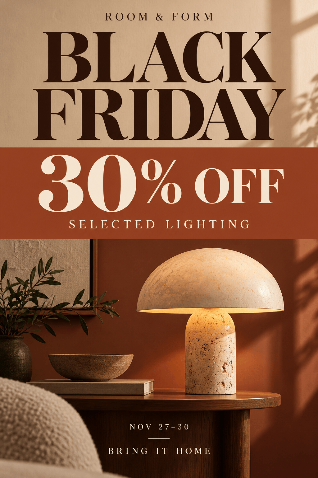 Black Friday homeware sale poster