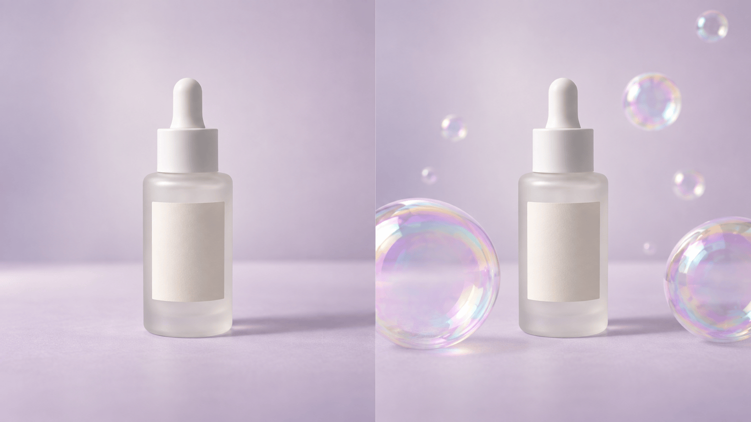 bubble product photo before and after