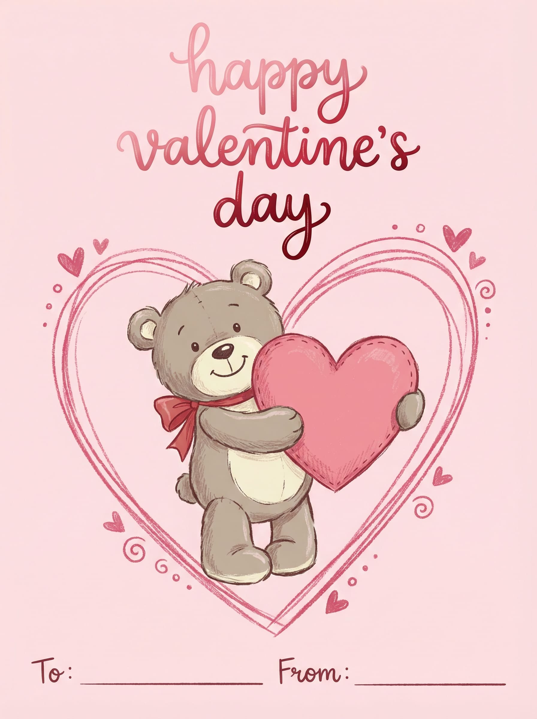 ai generated cute valentine card heart love