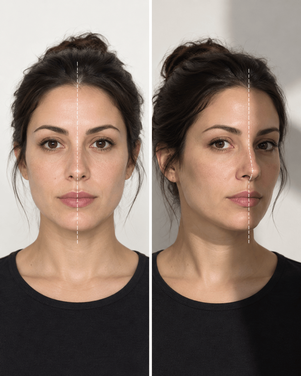 face asymmetry photo setup comparison