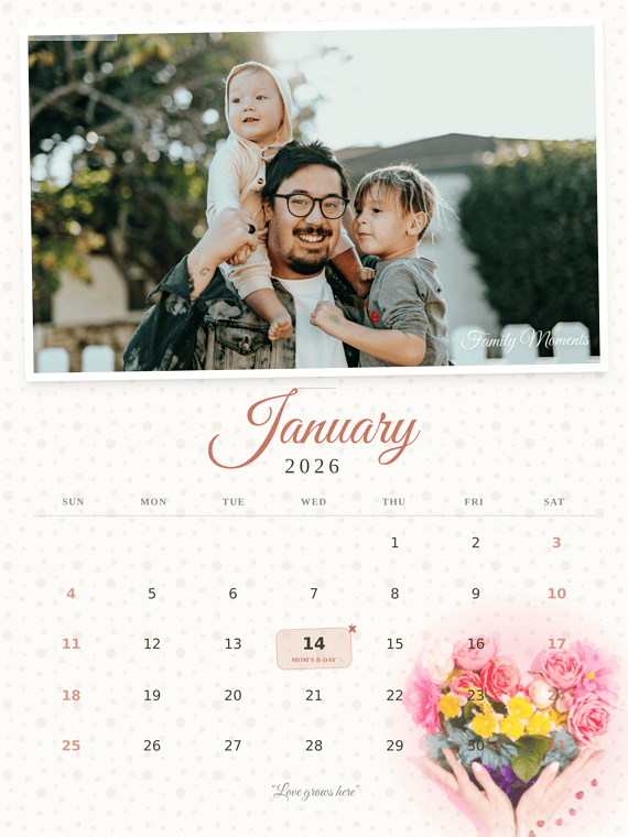 ai family photo calendar example