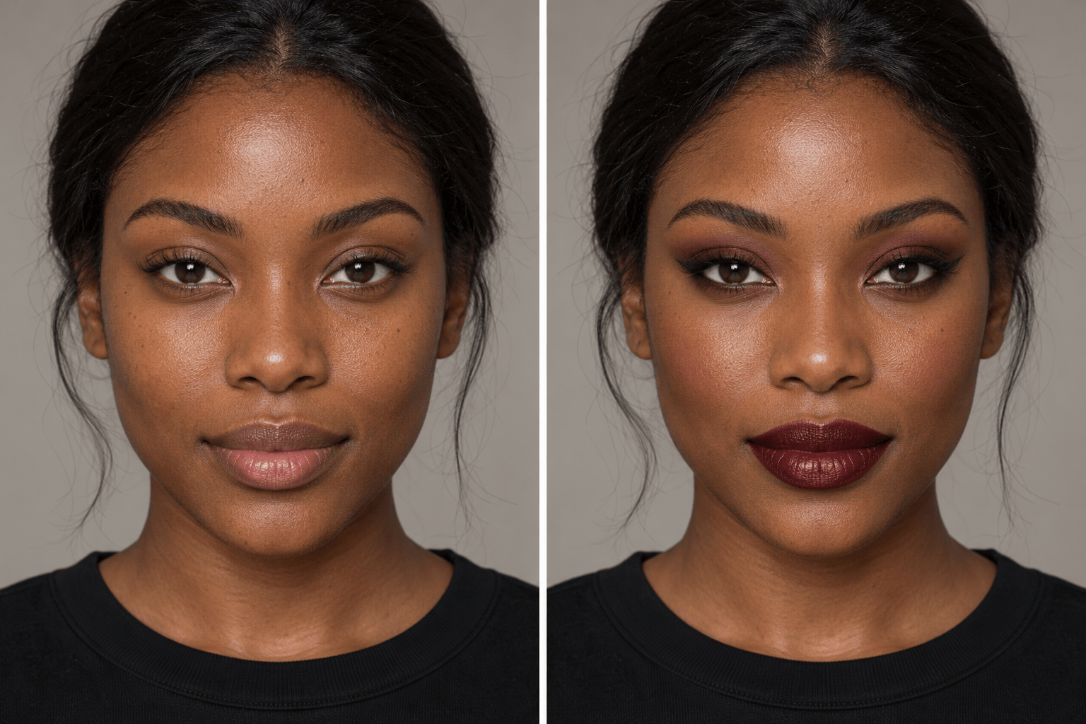 AI vampire makeup before and after