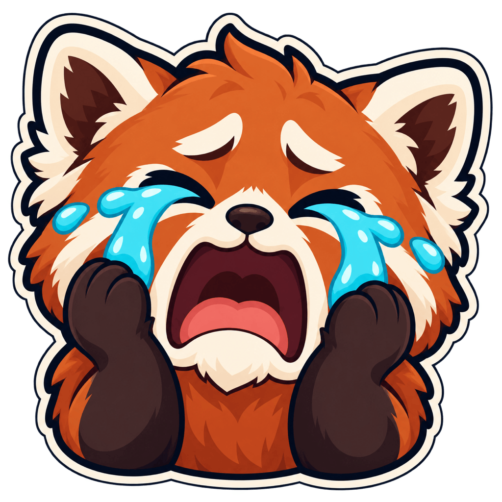 mascot crying emoji sticker