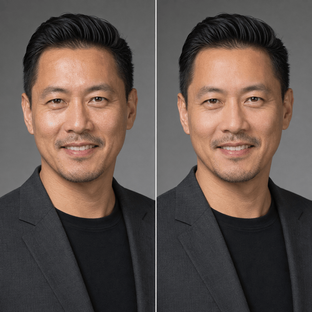 Natural headshot skin retouch