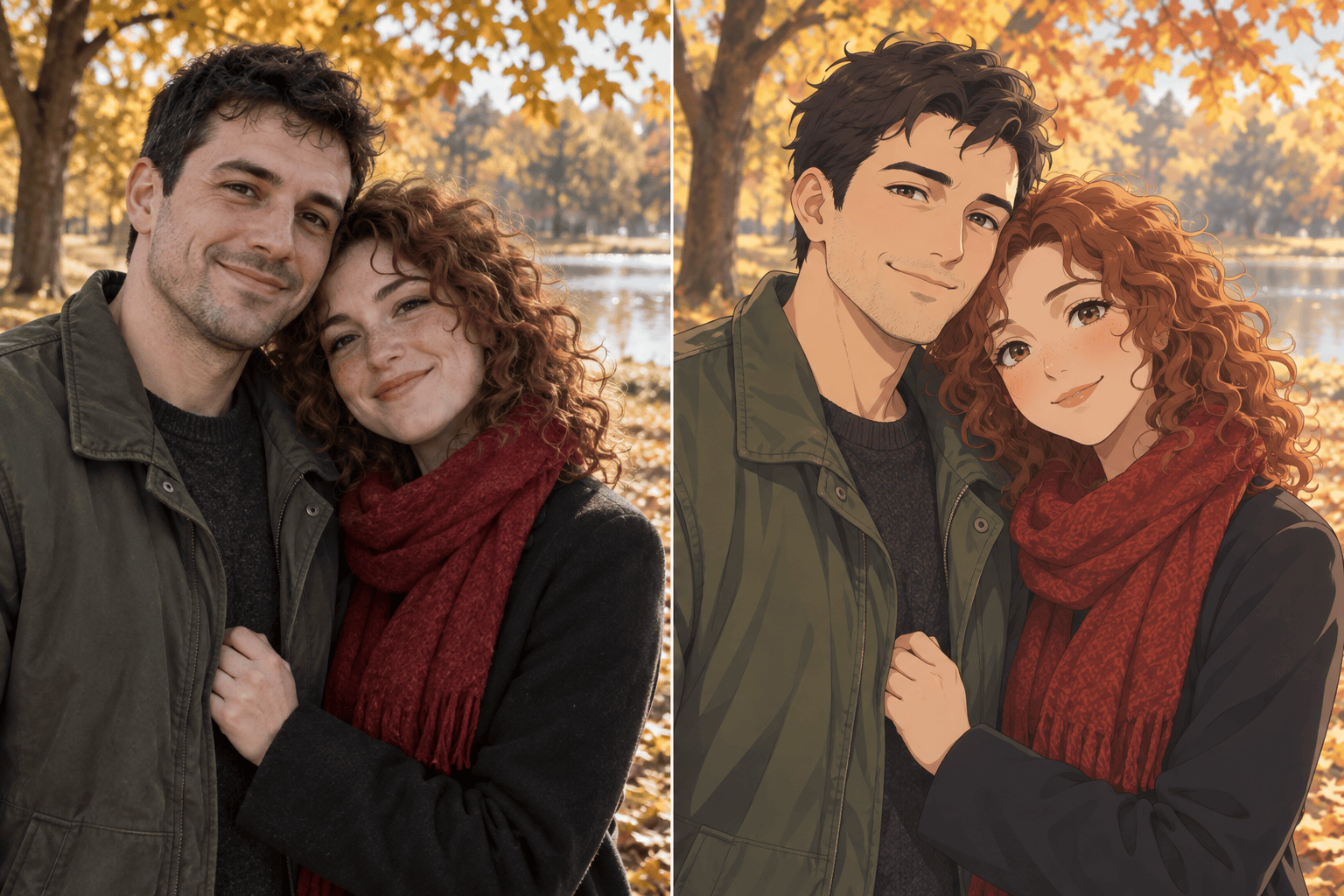 couple photo to anime artwork