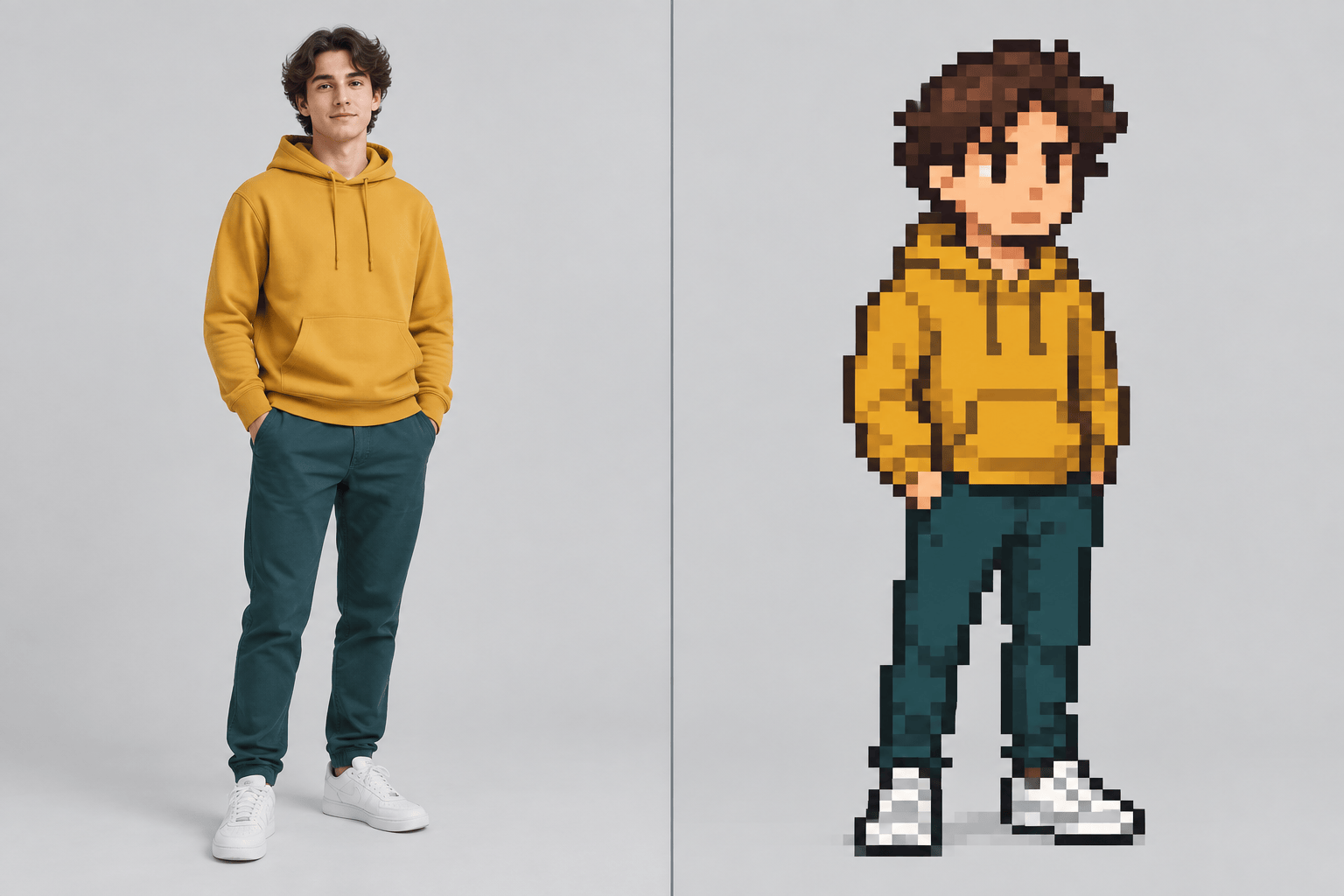 Photo to 8-bit game sprite