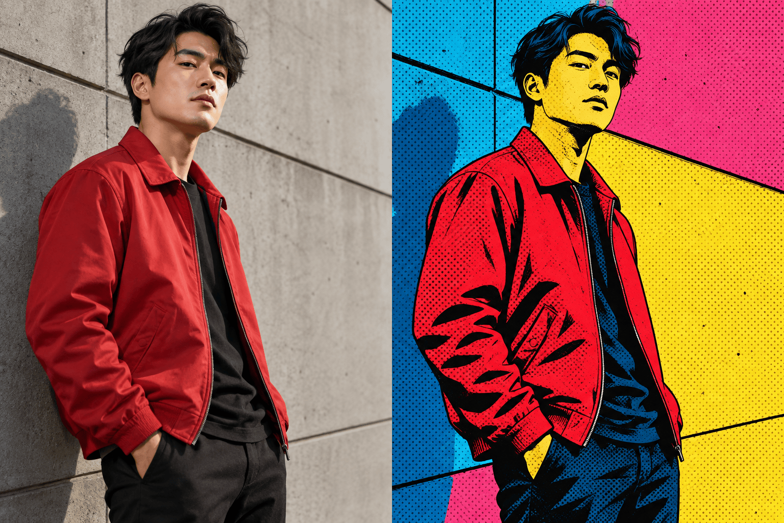 comic pop art fashion portrait