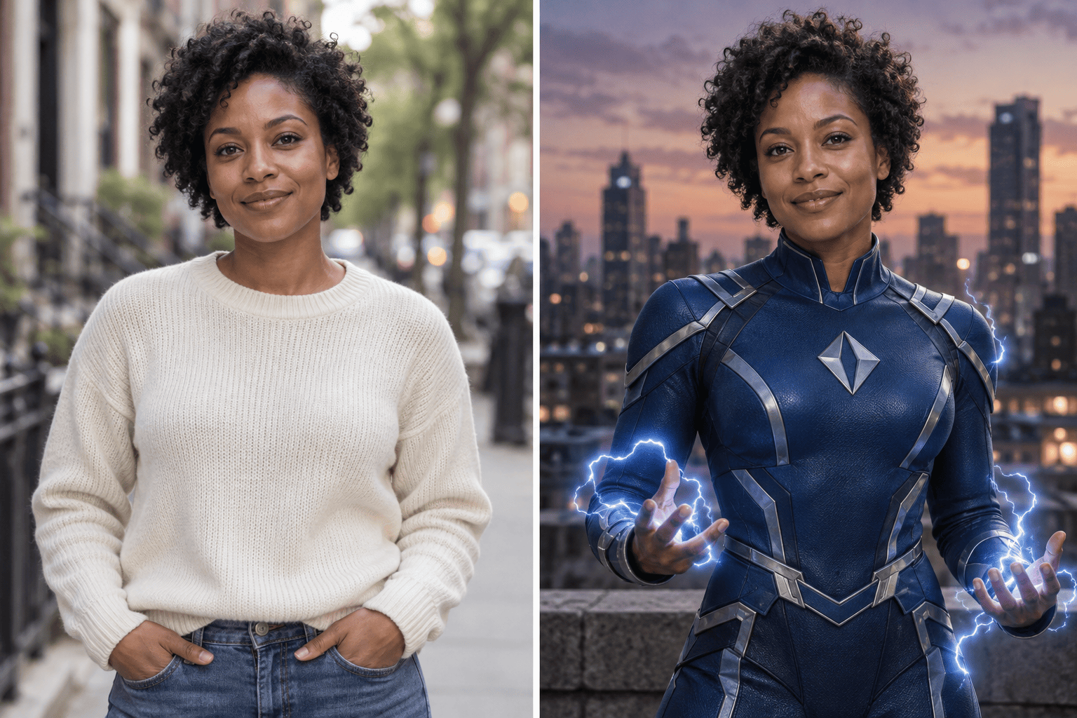 Photo to cinematic superhero transformation
