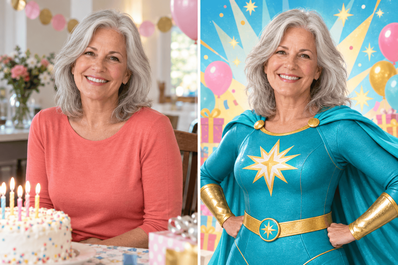 Birthday superhero photo makeover