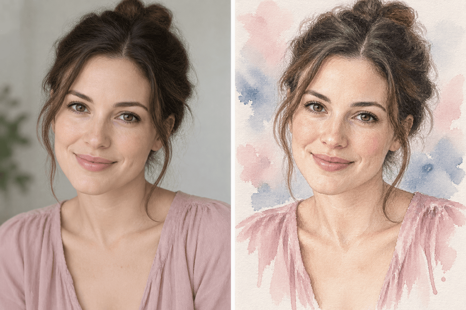 photo to watercolor portrait